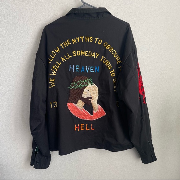 Saint Michael MXXXXXX Graphic Embroidered Vietnam Jamber Shirt Jacket - Picture 5 of 10